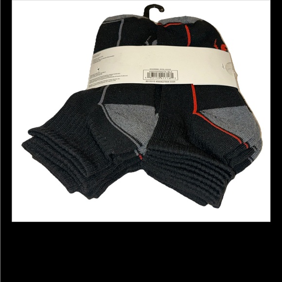 Spyder Quarter Socks 6 Pair Men 6-12 Black Gray Red w Large Logo Cushion Ski NEW - Picture 10 of 11